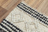 8' X 10' Beige Navy Blue And Blue Wool Geometric Hand Woven Area Rug