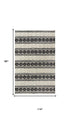 8' X 10' Beige Navy Blue And Blue Wool Geometric Hand Woven Area Rug