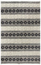 9' X 12' Beige Navy Blue And Blue Wool Geometric Hand Woven Area Rug