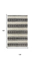 9' X 12' Beige Navy Blue And Blue Wool Geometric Hand Woven Area Rug