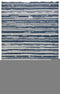 5' X 8' Ivory And Blue Wool Striped Hand Woven Area Rug