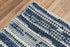 8' X 10' Ivory And Blue Wool Striped Hand Woven Area Rug