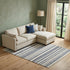 9' X 12' Ivory And Blue Wool Striped Hand Woven Area Rug