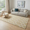 5' X 8' Beige And Yellow Wool Trellis Hand Tufted Area Rug