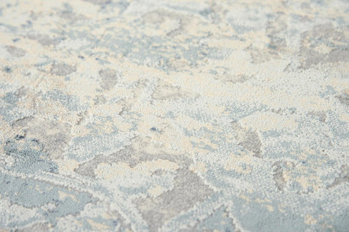 8' X 10' Teal Blue And Beige Trellis Area Rug