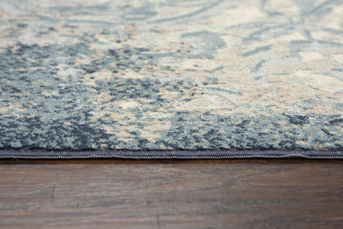 8' X 10' Teal Blue And Beige Trellis Area Rug
