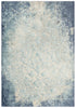 9' X 12' Teal Blue And Beige Trellis Area Rug