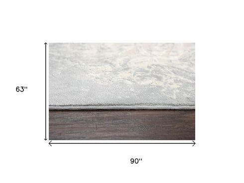 5' X 8' Cream And Beige Trellis Area Rug