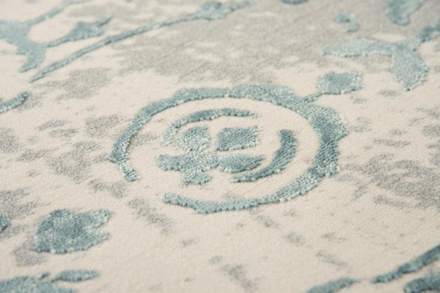 8' X 10' Gray And Blue Trellis Area Rug