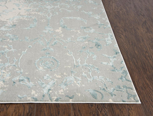 9' X 12' Gray And Blue Trellis Area Rug