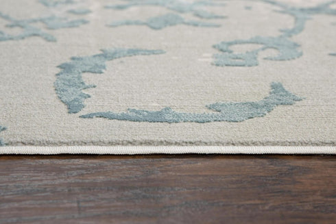 9' X 12' Gray And Blue Trellis Area Rug
