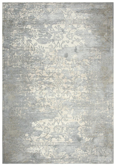 9' X 12' Gray Cream And Beige Trellis Area Rug