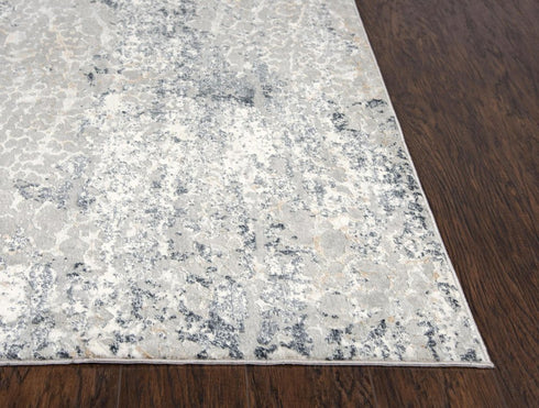5' X 8' Cream Gray And Beige Abstract Area Rug