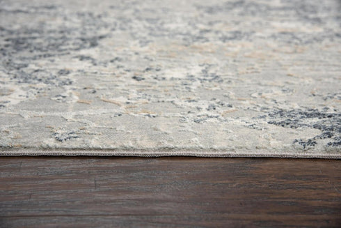 8' X 10' Cream Gray And Beige Abstract Area Rug