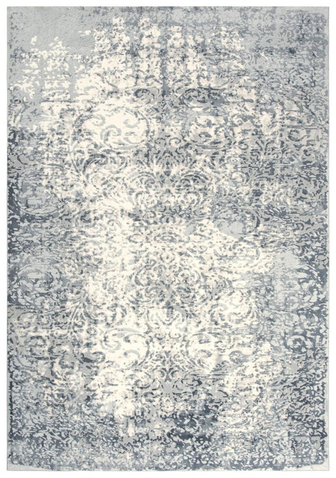 5' X 8' Cream And Gray Trellis Area Rug