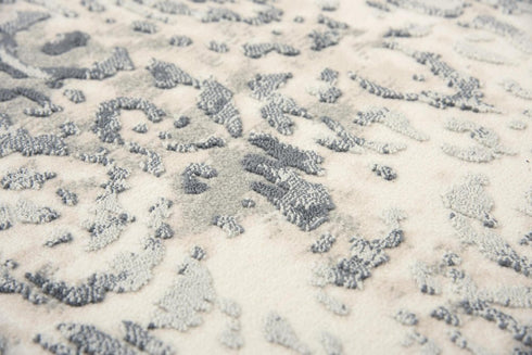 9' X 12' Cream And Gray Trellis Area Rug