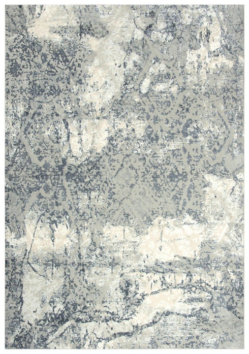 5' X 8' Cream Gray And Taupe Abstract Area Rug