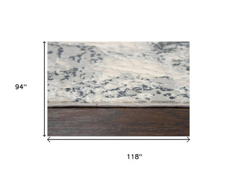 8' X 10' Cream Gray And Taupe Abstract Area Rug
