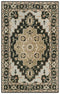 5' X 8' Black And Brown Wool Medallion Hand Tufted Area Rug