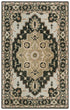 5' X 8' Black And Brown Wool Medallion Hand Tufted Area Rug