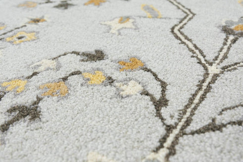 8' X 10' Gray And Brown Wool Oriental Hand Tufted Area Rug