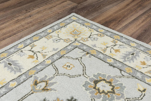8' X 10' Gray And Brown Wool Oriental Hand Tufted Area Rug