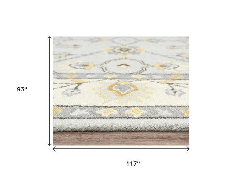 8' X 10' Gray And Brown Wool Oriental Hand Tufted Area Rug