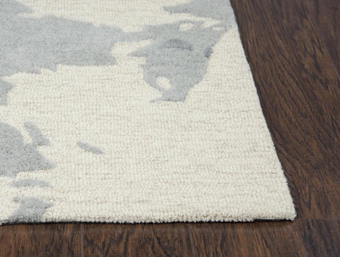 8' X 10' Beige And Pink Wool Floral Hand Tufted Area Rug