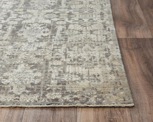 9' X 12' Copper And Beige New Zealand Lambs Wool Damask Hand Carved Handmade Area Rug