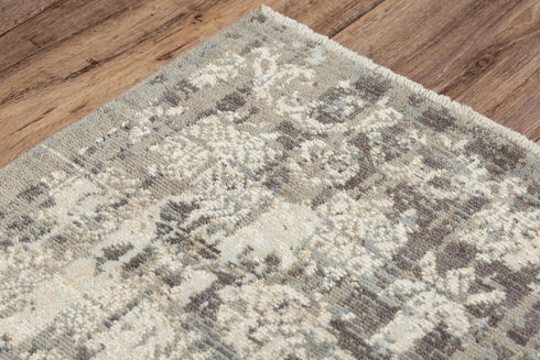 9' X 12' Copper And Beige New Zealand Lambs Wool Damask Hand Carved Handmade Area Rug