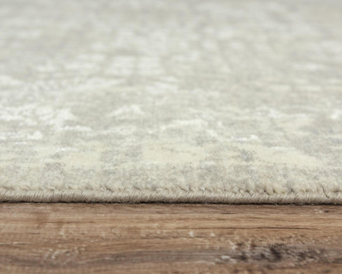 8' X 10' Gray And Beige New Zealand Lambs Wool Oriental Hand Carved Handmade Area Rug