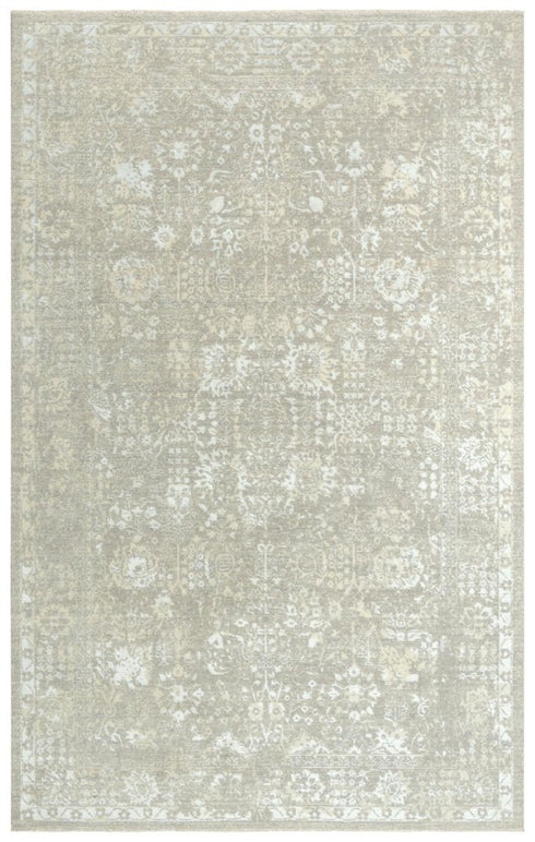 9' X 12' Gray And Beige New Zealand Lambs Wool Oriental Hand Carved Handmade Area Rug