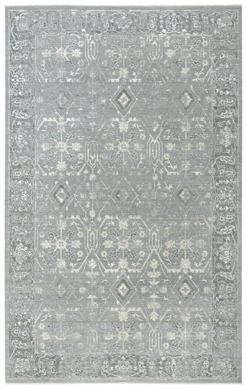 9' X 12' Gray And Ivory New Zealand Lambs Wool Oriental Hand Carved Handmade Area Rug