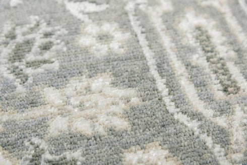 9' X 12' Gray And Ivory New Zealand Lambs Wool Oriental Hand Carved Handmade Area Rug