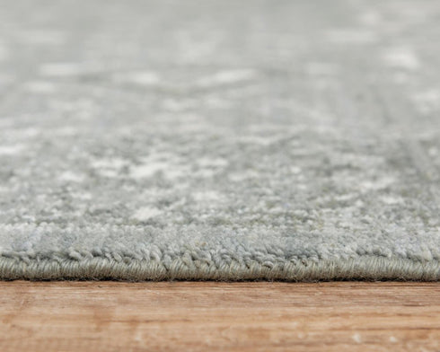 9' X 12' Gray And Ivory New Zealand Lambs Wool Oriental Hand Carved Handmade Area Rug