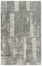 8' X 10' Gray And Light Gray New Zealand Lambs Wool Abstract Hand Carved Handmade Area Rug
