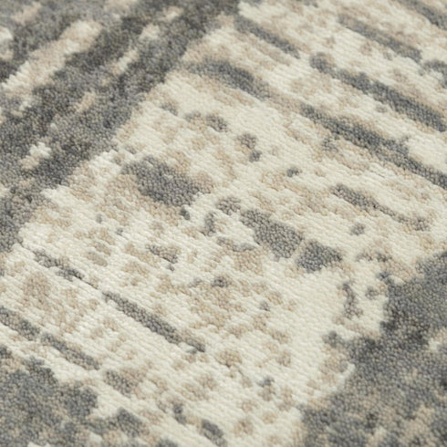 8' X 10' Gray And Light Gray New Zealand Lambs Wool Abstract Hand Carved Handmade Area Rug