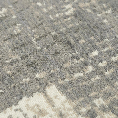 9' X 12' Gray And Light Gray New Zealand Lambs Wool Abstract Hand Carved Handmade Area Rug
