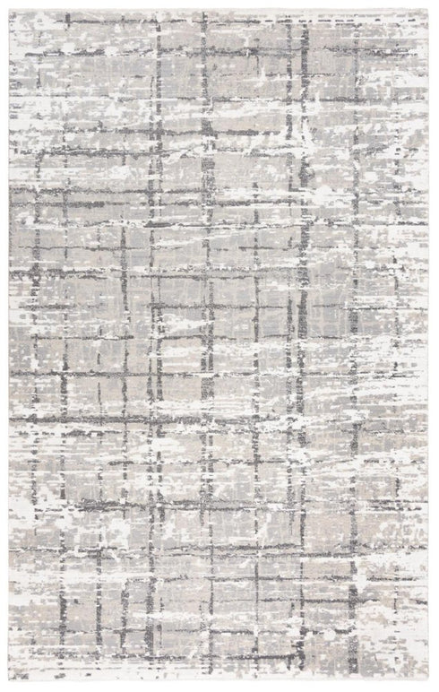 9' X 12' Ivory And Gray New Zealand Lambs Wool Abstract Hand Carved Handmade Area Rug