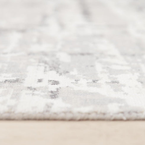9' X 12' Ivory And Gray New Zealand Lambs Wool Abstract Hand Carved Handmade Area Rug