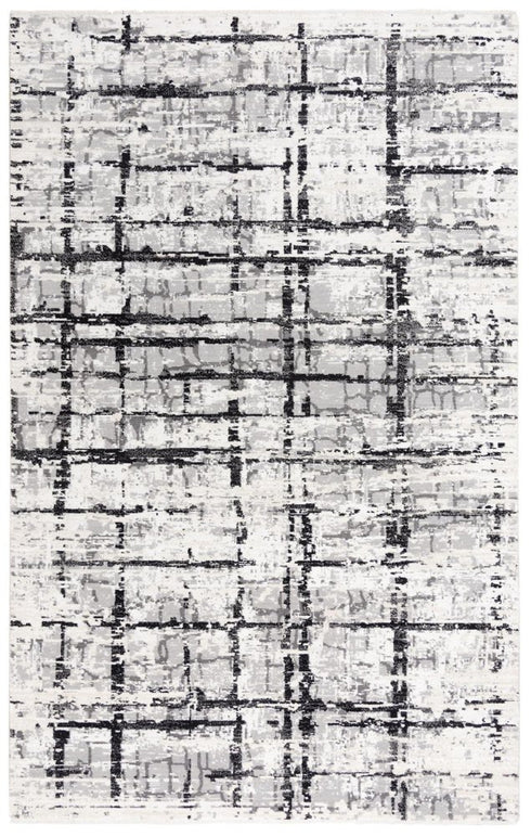 9' X 12' Black Ivory And Natural New Zealand Lambs Wool Abstract Hand Carved Handmade Area Rug