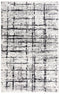 9' X 12' Black Ivory And Natural New Zealand Lambs Wool Abstract Hand Carved Handmade Area Rug