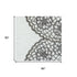 5' X 8' White And Ivory Wool Geometric Hand Tufted Area Rug