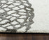 7' X 10' White And Ivory Wool Geometric Hand Tufted Area Rug