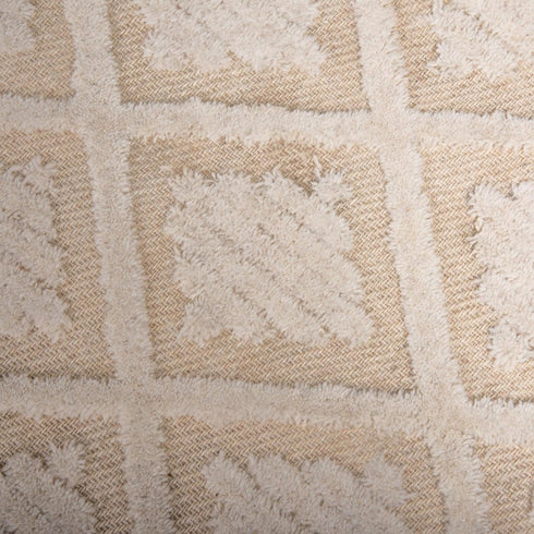 5' X 8' Ivory And Beige Wool Geometric Hand Tufted Area Rug