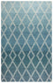8' X 10' Teal And Blue Wool Trellis Hand Tufted Area Rug