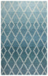 8' X 10' Teal And Blue Wool Trellis Hand Tufted Area Rug