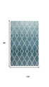 8' X 10' Teal And Blue Wool Trellis Hand Tufted Area Rug