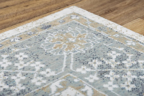 8' Ivory And Beige Oriental Hand Carved Handmade Area Rug