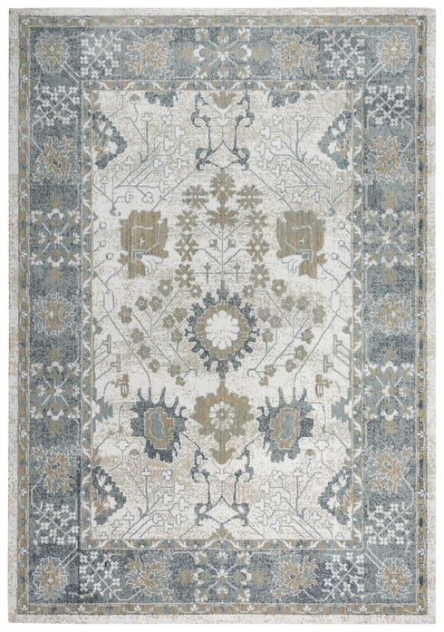 5' X 8' Ivory And Beige Oriental Hand Carved Handmade Area Rug